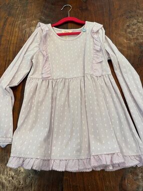 Matilda Jane Lavender Ruffle Detail Long-Sleeve Dress